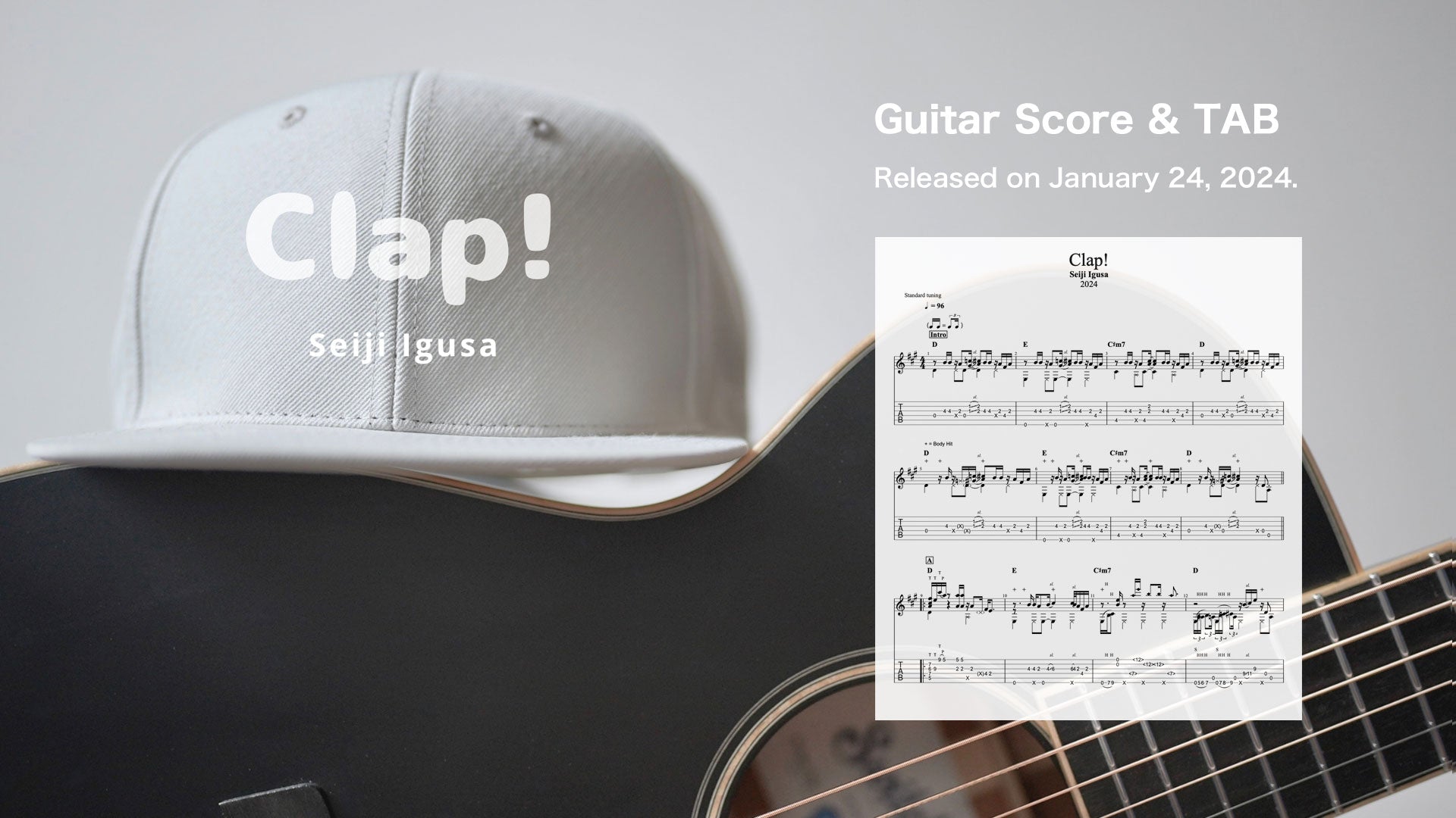 "Clap! (2024 YouTube Version)" guitar sheet music with tablature